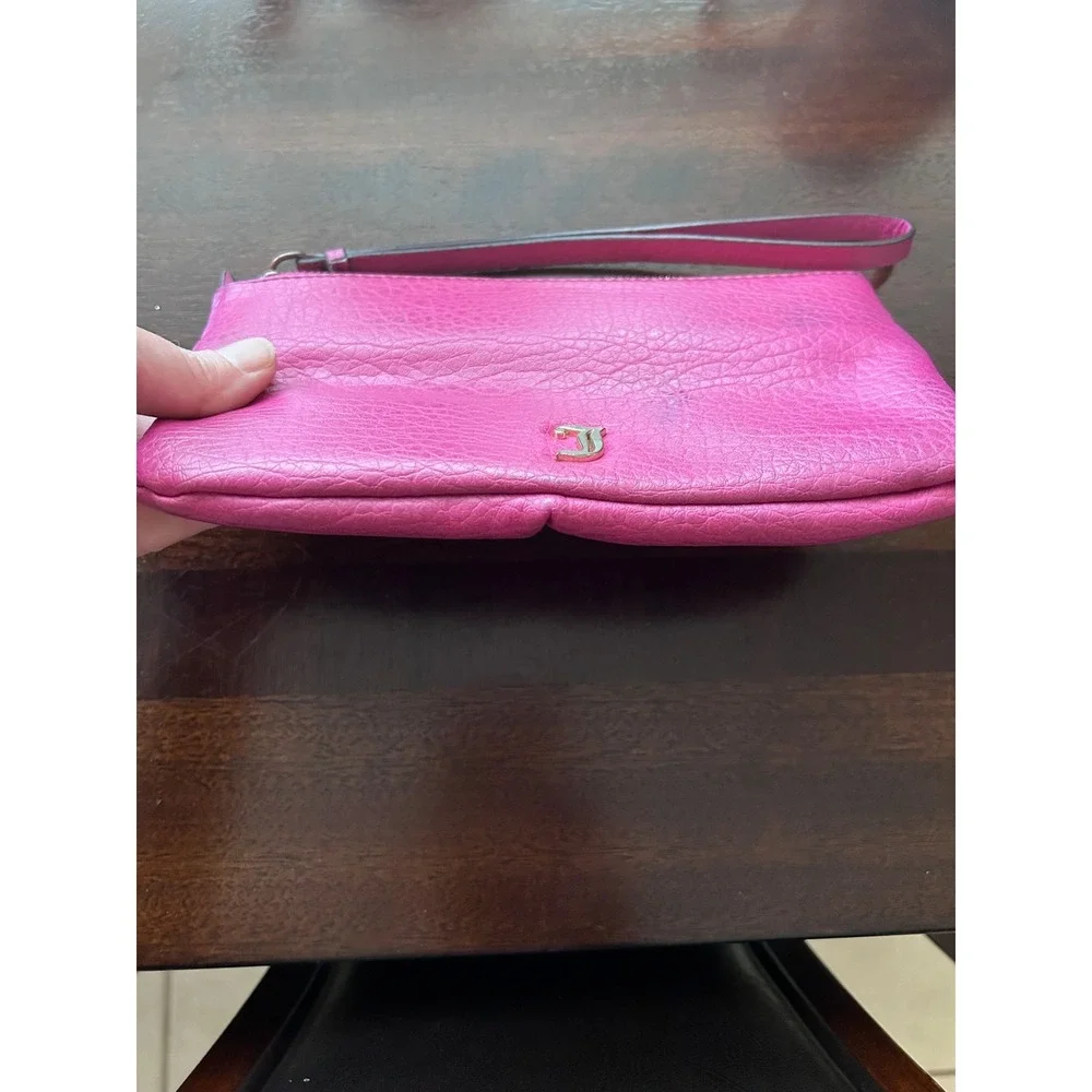 Vintage Juicy Couture Hot Pink Wristlet Clutch Pouch Purse Embellished‎ 